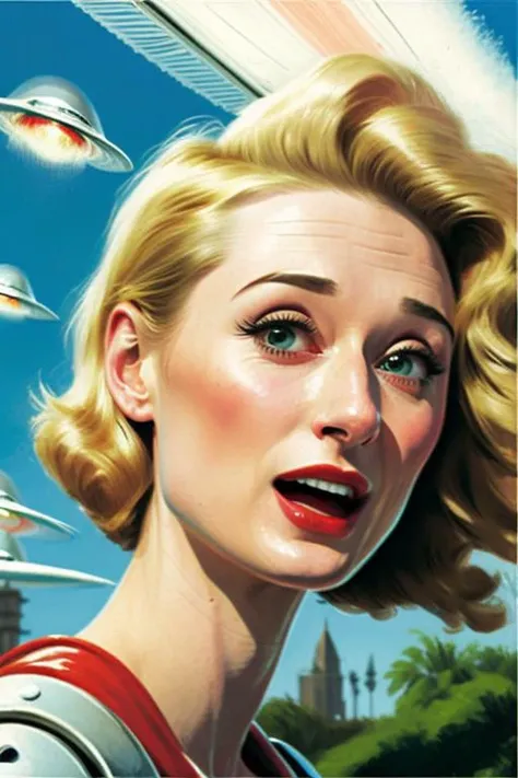 a solo portrait of a lizdebick1, art by marsattacks3