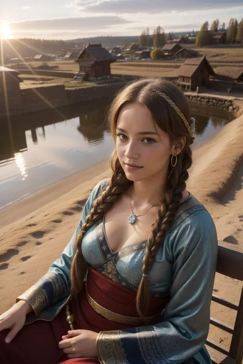 1girl, 8k viking art, best quality, Entrancing Welcoming ([Bhaktapur|Cambridge]:1.3) in the distance there is a Guesthouse, [Plain|Heavenly] beach and space, at Sunrise, Detailed illustration, Light, Native Art, Cold Lighting, F/8, Cinestill, Batik, League of Legends Splash Art, adobe lightroom, Unsplash, (designed by Andrew Wyeth:1.2) , (Sofonisba Anguissola:1.0) , (Felix Philipp Kanitz:1.1)