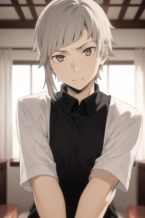 masterpiece, best quality, high quality, 1boy, solo, male focus, looking at viewer, upper body, <lora:nakajima_atsushi:0.70>, nakajima_atsushi, grey hair
