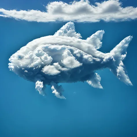 Photorealistic portrait of a cloud shaped like a fish swimming, detailed <lora:Aether_Cloud_v1:0.85>