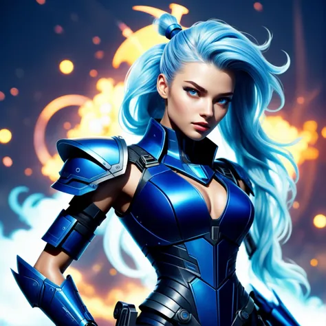 Midnight Blue colored fantastic fictive ponytail ultra large, detailed, messy huge enhanced battle flying machine fast moving with smoking trail enormous hull , (fantastic design, complex design, intricate:1.5), (very bright scene, a lot of light, light colors:1.5) , close shot, front view, dof, depth of field, bokeh, sub surface scattering, top rated, intricate, extreme quality, soft colors, volumetric light