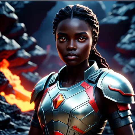 Cardinal colored fantastic fictive ( dark skin, she drives the badass armored volcanic lava vehicle:2) on mechanical surreal city backgound optic oscillator , (fantastic design, complex design, intricate:1.5), (very bright scene, a lot of light, light colors:1.5) , scenic, rear view, dof, depth of field, bokeh, sub surface scattering, top rated, intricate, extreme quality, soft colors, volumetric light, soft light, (3d style:1.2), (3d rendering:1.2), dof, depth of field, low dof, soft focus, film grain, cinematic, detailed skin, (sub surface scattering:1.3), (glodal illumination:1.2), professional photography, photorealistic, realistic, realism, photorealism, (photorealistic:1.2) grainy, extremely detailed, intricate detail, dynamic lighting, detailed illustration, filmg, natural lighting highly detailed cinematic film still DSLR, high quality
