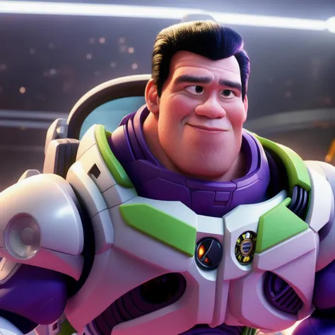 pixarstyle photo of mylvestre with black hair as buzz lightyear