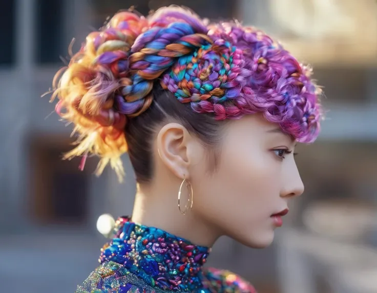 (masterpiece, best quality, hyper realistic, raw photo, ultra detailed, extremely detailed, intricately detailed), (photorealistic:1.4), fashion photography of a stunningly beautiful women, (crazy alternate hairstyle:1.4), kaleidoscope, <lora:hair_style:0.95>, beautiful and breathtaking hairstyle, hairstyle inspired by __artistsxl__ and __fashion__, __hairMisc__, __hairTexture__, __hairstyles__, __haircolormix__, stunning intricate full color, (intricate detailed hair:1.4), irresistibly tempting, understated appeal, striking juxtapositions, evocative hues, vivid illumination, creative refinement, striking juxtapositions, evocative hues, captivating coloration, pure, Innocent, aesthetic, romanticism, fairy, idol, beautiful detailed face, small face, artistic, perfect anatomy, goddess, calm, composed, like a cat, highly detailed __clothesWildcards_v10/korean girl style/dayilylook__ designed by Matthew Williamson and __fashion__ and __artistsxl__, layered, textural, face focus, depth of field, symmetrical, golden ratio, 8k resolution, octane render, extremely high-resolution details, realism pushed to extreme, fine texture, incredibly lifelike, (soft window natural lighting:1.4), dynamic angle, film grain, FujiFilm XT4, taken by __artists/Photography/photographers__, wakame,