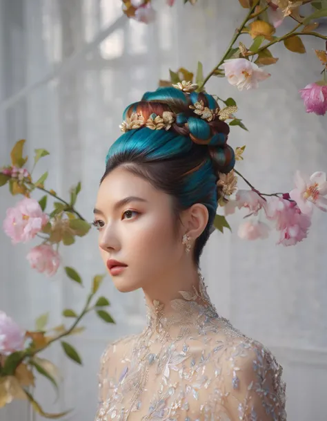 (modern art, masterpiece, best quality, hyper realistic, raw photo, ultra detailed, extremely detailed, intricately detailed), (photorealistic:1.4), fashion photography of a stunningly beautiful women, (crazy alternate hairstyle:1.4), kaleidoscope, <lora:hair_style:0.95>, beautiful and breathtaking hairstyle, pinterest hairstyles, concept art, hairstyle inspired by __artistsxl__ and __fashion__, __hairMisc__, __hairTexture__, __hairstyles__, __haircolormix__, stunning intricate full color, (intricate detailed hair:1.4), irresistibly tempting, understated appeal, striking juxtapositions, evocative hues, vivid illumination, creative refinement, striking juxtapositions, evocative hues, captivating coloration, pure, Innocent, aesthetic, romanticism, fairy, idol, beautiful detailed face, small face, artistic, perfect anatomy, goddess, calm, composed, like a cat, highly detailed __clothesWildcards_v10/korean girl style/dayilylook__ designed by Matthew Williamson and __fashion__ and __artistsxl__, layered, textural, face focus, depth of field, symmetrical, golden ratio, 8k resolution, octane render, extremely high-resolution details, realism pushed to extreme, fine texture, incredibly lifelike, (soft window natural lighting:1.4), dynamic angle, film grain, FujiFilm XT4, taken by __artists/Photography/photographers__, wakame,