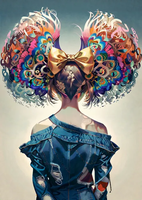 best quality, high quality, masterpiece, intricately detailed, UHD,
break
fashion photography of a stunningly beautiful women, (crazy alternate hairstyle:1.4), a unique form reminiscent of something from a sci-fi movie, <lora:hair_style:1.0>, beautiful and breathtaking hairstyle, pinterest hairstyles, hairstyle inspired by Arthur Arbesser and Tom Pecheux, bold, hair up, bow-shaped hair, two-tone hair, stunning intricate full color, (intricate detailed hair:1.4), kaleidoscope, irresistibly tempting, understated appeal, striking juxtapositions, evocative hues, vivid illumination, creative refinement, striking juxtapositions, evocative hues, captivating coloration, pure, Innocent, aesthetic, romanticism, fairy, idol, beautiful detailed face, small face, artistic, perfect anatomy, goddess, calm, composed, like a cat,
break
highly detailed Off-the-shoulder top, distressed jeans, and flats. designed by RETNA (Marquis Lewis) and Carrie Graber, layered, textural,
break
face focus, depth of field, symmetrical, golden ratio, 8k resolution, octane render, extremely high-resolution details, realism pushed to extreme, fine texture, incredibly lifelike, (soft window natural lighting:1.4), dynamic angle, film grain, FujiFilm XT4, taken by Walker Evans, <lora:xl_more_art-full_v1:1>,