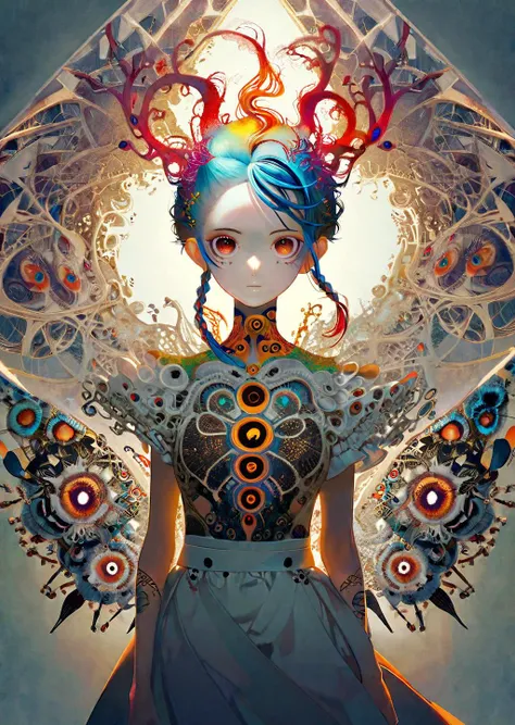 best quality, high quality, masterpiece, intricately detailed, UHD, flat color,
break
fashion photography of a stunningly beautiful women, prepossessing, (crazy alternate hairstyle:1.4), a unique form reminiscent of something from a sci-fi movie, <lora:hair_style:1.0>, beautiful and breathtaking hairstyle, pinterest hairstyles, hairstyle inspired by Gogo Graham and  Jeffrey Rogers and Yoji Enokido, gray braids, Fiery hair, spiked hair, low twin braids, colored inner hair, stunning intricate full color, (intricate detailed hair:1.4), kaleidoscope, irresistibly tempting, understated appeal, striking juxtapositions, evocative hues, vivid illumination, creative refinement, striking juxtapositions, evocative hues, captivating coloration, pure, Innocent, aesthetic, romanticism, fairy, idol, kawaii, beautiful detailed face, small face, artistic, perfect anatomy, goddess, calm, composed, like a cat, highly detailed High waisted skirt, fitted top, and pumps. designed by Konstantin Yuon and Umberto Boccioni, layered, textural, fractal art, Whirlwind,
break
face focus, depth of field, symmetrical, golden ratio, 8k resolution, octane render, extremely high-resolution details, realism pushed to extreme, fine texture, incredibly lifelike, (soft window natural lighting:1.4), dynamic angle, film grain, FujiFilm XT4, taken by Garry Winogrand,  <lora:xl_more_art-full_v1:1>,