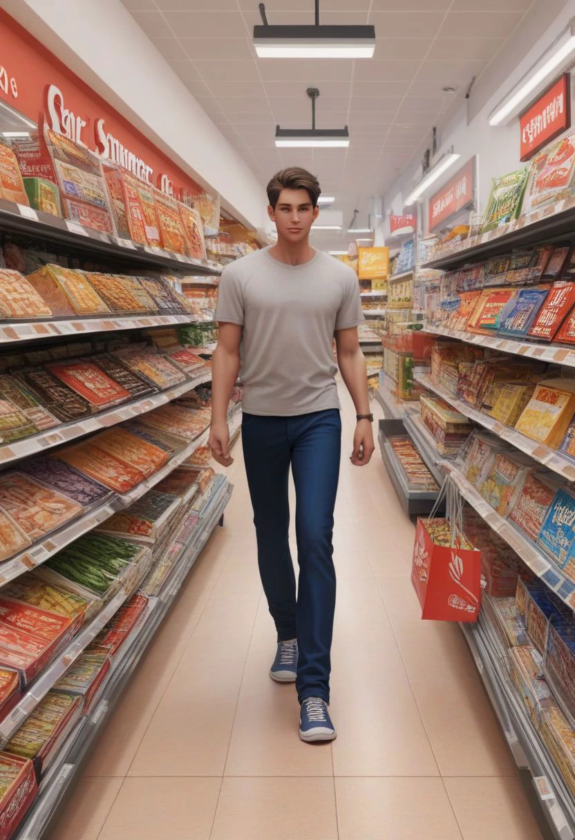score_9, score_8_up, score_7_up,
a handsome boy is shopping, shops street, summer