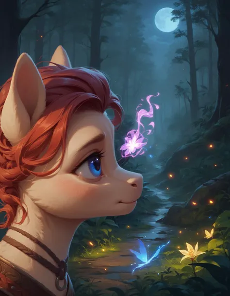 a close up of a cartoon pony with a red hair and a blue eyes