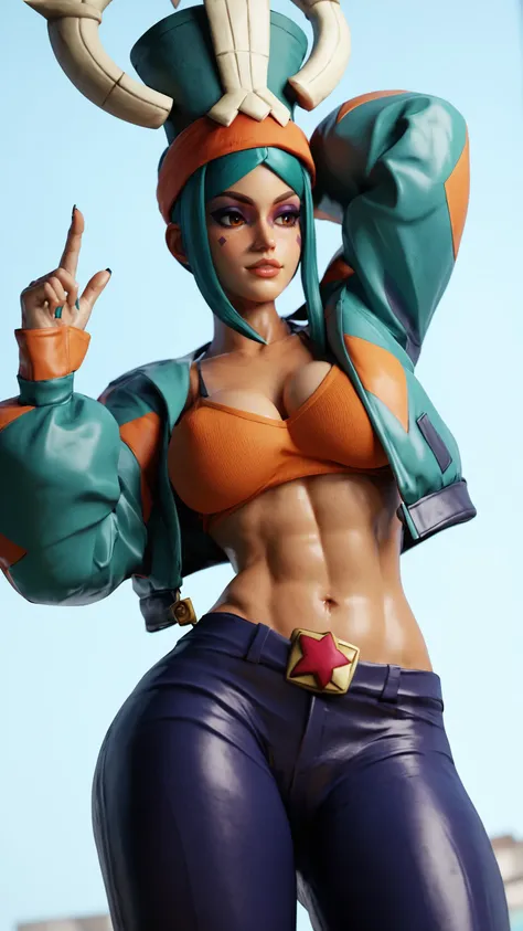 score_9, score_8_up, score_7_up, Cerebella from "Skullgirls" performs under the big top, her living hat Vice-Versa enhancing her dazzling acrobatic moves. Her infectious energy and showmanship make her a standout in the chaotic ensemble of fighters.