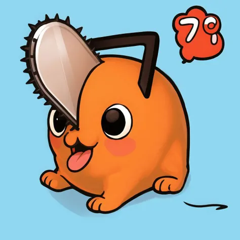 <lora:Pochita-10:1>, pochita, chainsaw, no humans, animal, dog, :3, cute, tongue, anime