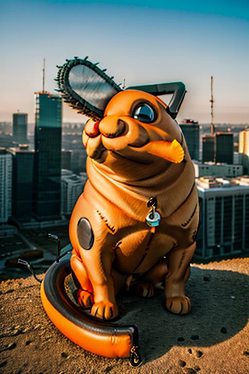 A close up of a statue of a dog on a ledge - SeaArt AI