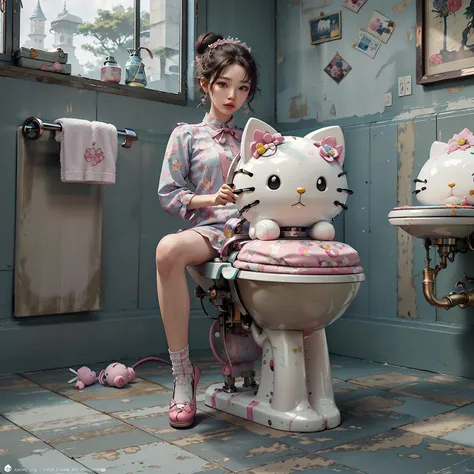 best quality, 4K wallpaper, masterpiece, extremely detailed CG unity 8k wallpaper, extremely detailed eyes, ultra-detailed, intricate details,
1girl, sitting,
fantasy,
((h1c4tt3ch toilet appliance)), <lyco:hicatTECHv2-000010:1.2>