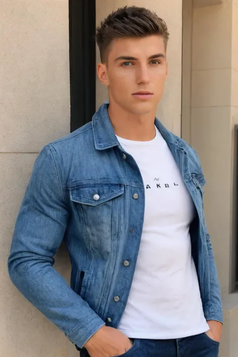 ((masterpiece)), ((best quality:1.2)), High Resolution, 8k, (ultra_realistic:1.3), (photorealistic:1.4), (instagram model, handsome:1.2), sharp focus, a professional shot of (tedpullinbp), <lora:tedpullinbp:0.8>, dynamic model pose, wearing jacket and tshirt, armpits, close up