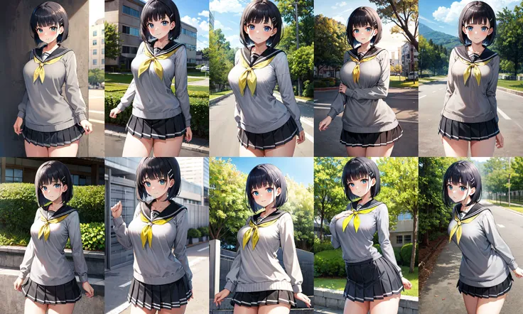 （hair band, Black sailor collar, Black blazer, Black bow tie, Long sleeve, Pleated skirt）One Girl,High resolution, ,Full nudity、cute 、Thick pubic hair、Nipples、Thighs、Eyes of Love、Sweaty、beautiful, Photorealistic images、In detail、High resolution、masterpiece,Lift your legs,Spread your asshole with both hands、Pee
