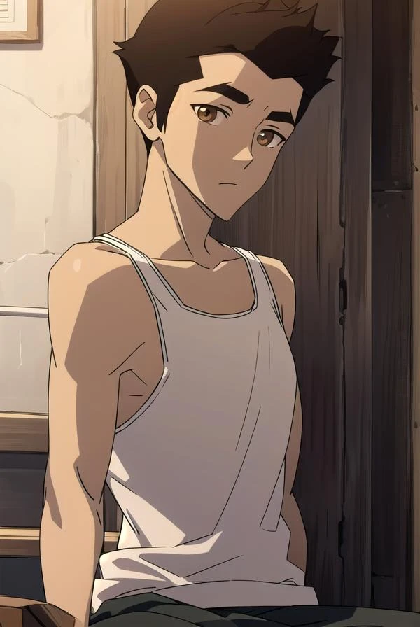 korramako, <lora:mako-lora-nochekaiser:1>,
mako, 1boy, mature male, short hair, black hair, (brown eyes:1.5),
BREAK earrings, tank top, white tank top,
BREAK looking at viewer,
BREAK outdoors,
BREAK <lyco:GoodHands-beta2:1>, (masterpiece:1.2), best quality, high resolution, unity 8k wallpaper, (illustration:0.8), (beautiful detailed eyes:1.6), extremely detailed face, perfect lighting, extremely detailed CG, (perfect hands, perfect anatomy),