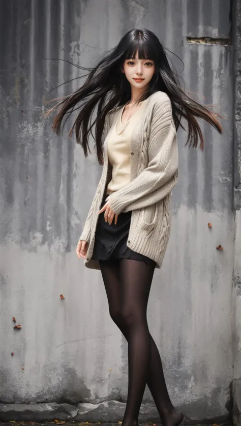 1girl,fringe, (floating hair),Oversized sweaters and cardigans,
black pantyhose,
<lora:Aurora_5D_black_pantyhose:1.0> <lora:slg_v11:0.7>