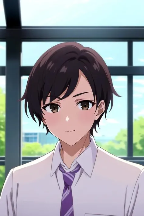 (best quality:1.1), (masterpiece:1.4), illustration, 1boy, solo, male focus, looking at viewer, upper body, depth of field, , , <lora:ren_nishina:0.9>, ren_nishina,