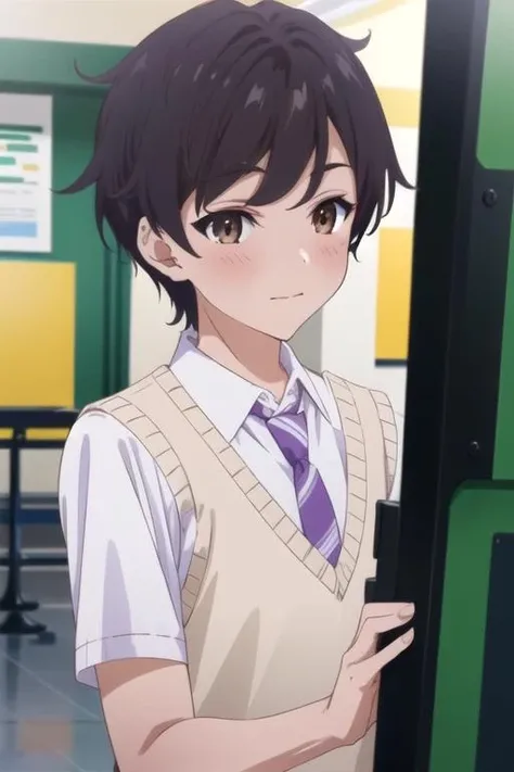 (best quality:1.1), (masterpiece:1.4), game cg, 1boy, solo, male focus, , , , anime coloring, , <lora:ren_nishina:0.92>, ren_nishina, black hair, brown eyes, , , 4k resolution