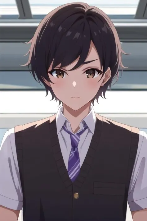(best quality:1.1), (masterpiece:1.4), illustration, 1boy, solo, male focus, , upper body, , anime coloring, , <lora:ren_nishina:0.98>, ren_nishina, black hair, brown eyes, , , dieselpunk,