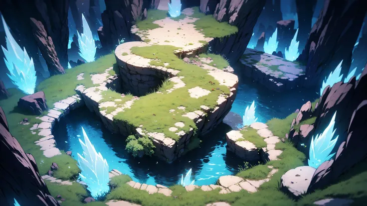 <lora:yltyxsj:1>yltyxcj, crystal, no humans, scenery, cave, rock, stone, light particles