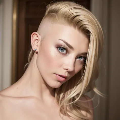 (undercut:1.3), long blonde hair, 1girl, face portrait, platinum hair, looking at camera/viewer, gorgeous, detailed, beautiful, pretty, skswoman, natalie dormer, <lyco:locon_natalie_v1_from_v1_64_32:1.0>