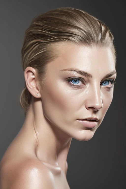 full color portrait of sks woman, (oiled shiny skin:1.0), undercut hair,
masterpiece, best quality, sharp focus, highres 8k uhd, ultra-detailed, rim light, (grey background:1.0),
 <lora:CR-NatalieDormer_v10-malcolmrey:1.1>