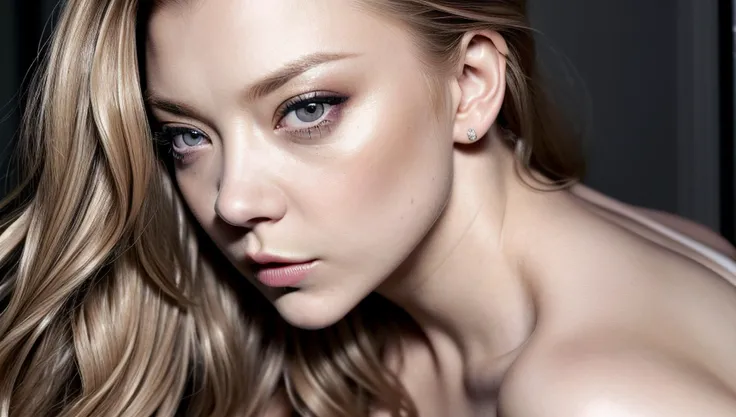 Ultra realistic high definition micro detail sks woman, Natalie Dormer real life actress,  Ultra realistic high definition micro detail thick sexy glossy lips, Ultra realistic high definition micro detail moisturized skin, Ultra realistic high definition micro detail relaxed face,  Ultra realistic high definition micro detail short nails, Ultra realistic high definition micro detail real life hair style, Random jewlery, Seductrice intense sexy look, Ultra realistic provocative sheer dress, Hands have 4 fingers and 1 Thumb,  Professional studio warm lighting, Professional cinematic sexy scene photo,  ((((Look at viewers)))), <lora:locon_natalie_v1_from_v1_64_32:1>