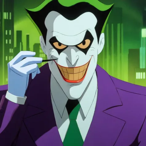 anime artwork of <lora:Joker:1.2>
Joker a cartoon character riding a bumper car in a city in Gotham city universe, anime style, key visual, vibrant, studio anime, highly detailed