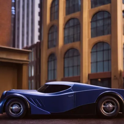 cinematic film still of  <lora:Batman The Animated Series Style:1.2>
In Gotham City a batman car is parked in front of a building Batman The Animated Series Style, shallow depth of field, vignette, highly detailed, high budget, bokeh, cinemascope, moody, epic, gorgeous, film grain, grainy