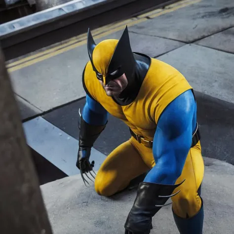 Hyperrealistic art of <lora:Batman The Animated Series Style:1.2>
In Gotham City a wolverine character with a yellow and blue outfit Batman The Animated Series Style, Extremely high-resolution details, photographic, realism pushed to extreme, fine texture, incredibly lifelike