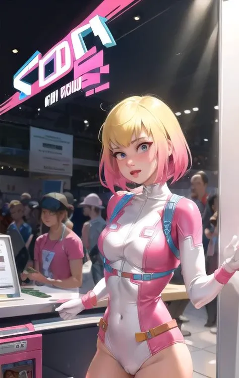 gwenpool, 1girl, bodysuit, two-tone hair <lora:Gwenpool:1>