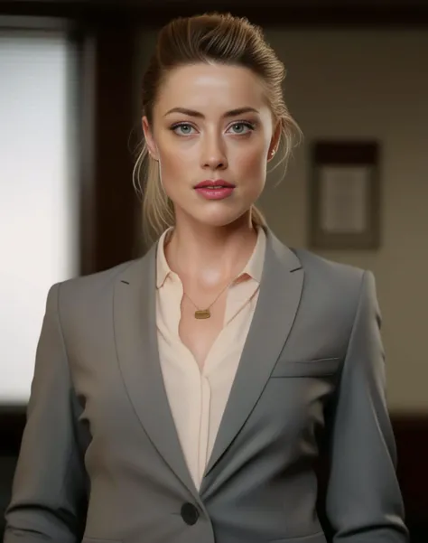 AmberHeard,<lora:AmberHeardSDXL:1>High Quality, Intricately Detailed, Hyper-Realistic woman Lawyer Portrait Photography, Volumetric Lighting, Full Character, 4k, In Workwear