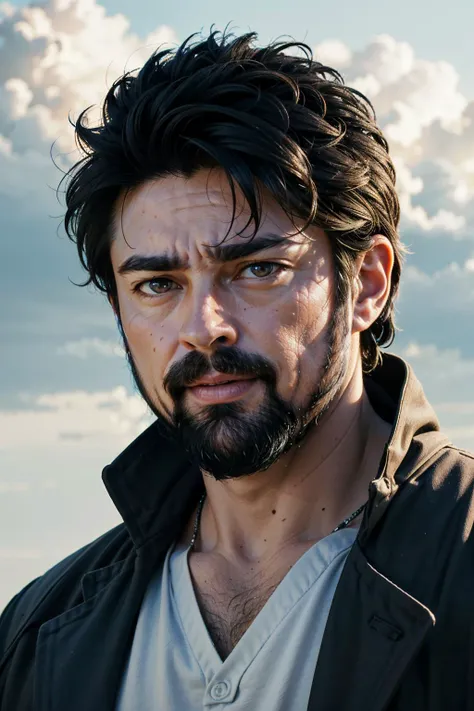 ((ultra detailed, masterpiece, absurdres))
<lora:TBBButcher:0.8>
TBBButcher, 1boy, short hair, black hair, brown eyes, beard, Ethereal Clouds in the Sky