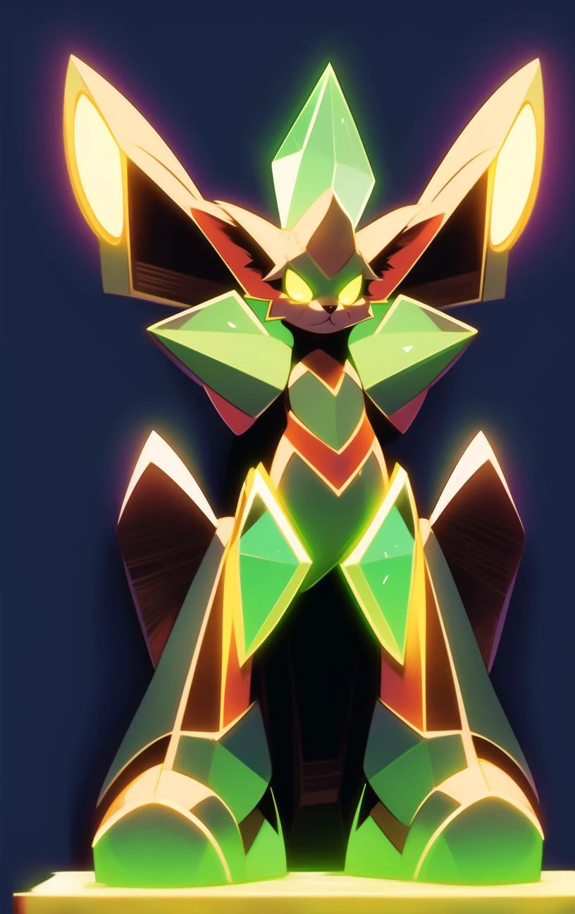 ((Medium Wide Shot of colossal glowing markings mythical vintage angular individual,  unguligrade appendages,  bushy-tailed, crystalized skin,  cat ears,  )) (that's feel shy) , ((look at the camera)), classroom as background