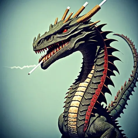 <lora:ciginmouth:0.85> ciginmouth dragon