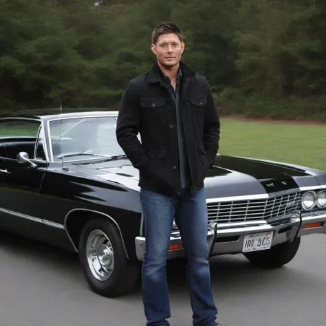 jensen ackles standing next to a chevrolet impala 1967 car
 <lora:Chevrolet_Impala_67:0.5> <lora:jensen ackles:0.8>