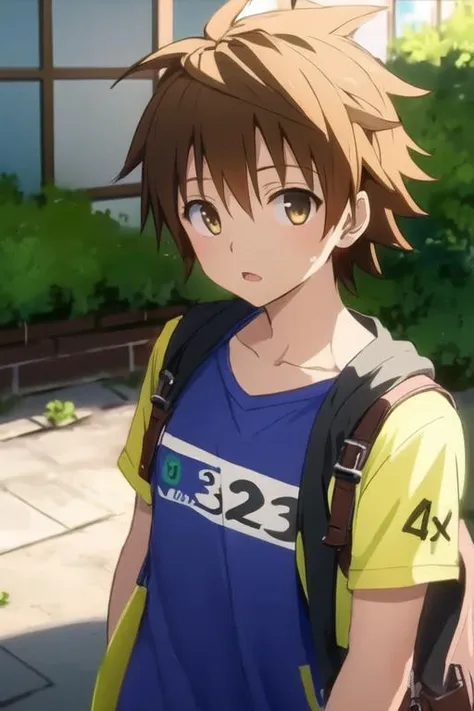 masterpiece, best quality, sketch, 1boy, solo, male focus, looking at viewer, , depth of field, <lora:rito_yuuki:0.76>, rito_yuuki, brown hair, brown eyes, spiked hair, , post-apocalyptic, 32k resolution