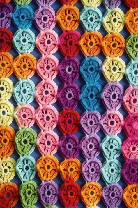 <lora:CROCHETED:1>CROCHETED - crochet colourful background patterned