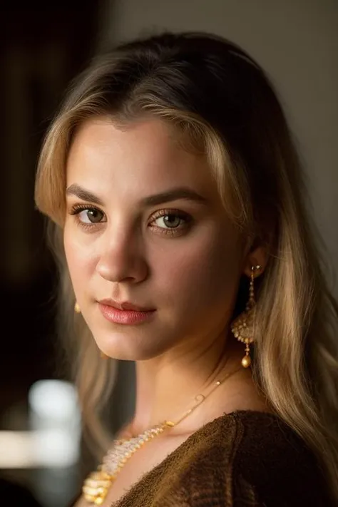 Realistic photo of a beautiful k4l3yc-v1 woman, 1girl, solo, long hair, looking at viewer, blonde hair, jewelry, yellow eyes, necklace, lips, realistic, soft lighting, professional Photography, Photorealistic, detailed, RAW, analog, sharp focus, 8k, HD, DSLR, high quality, Fujifilm XT3, film grain, award winning, masterpiece<lora:k4l3yc-v1:1.0>