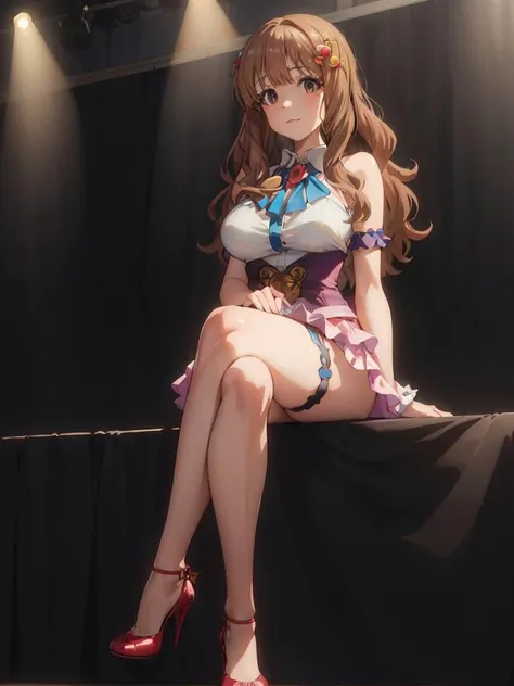 {nsfw, 1girl, The world's most beautiful lascivious princess in a gorgeous, voluptuous, girly colorful bowlgown can be seen inserting a sex toy vibrator into her pussy, straddling pose with her legs wide apart open, violently trembling her body, and gushing copious amounts of pussy juice like a fountain, sexually arousing many men to witness her climax while singing on stage at a concert. Her face is ahegao, flushed, sweaty, open-mouthed, teary-eyed, rolling eyes and tongue-tied.},{vulgarity, vaginal, kupaa, big tits, orgasm, female ejaculation, open vagina, sex toy, vibrator, big sex toy, big vibrator, diamond tiara, beautiful super big tits, slender body, Erotic string pants with large holes, mature garter belt, mesh Tights, Slender Beautiful Legs, Legs spread wide apart }, {Masterpiece, Top Quality, 8K Animation, Full Length, Slender Fingers, Precision Fingers, Not Unnatural Hands, Not Unnatural Legs, Not Unnatural Arms, Perfect face, Numerous male passersby are watching to her, Effects that make the body tremble, Illustration}
