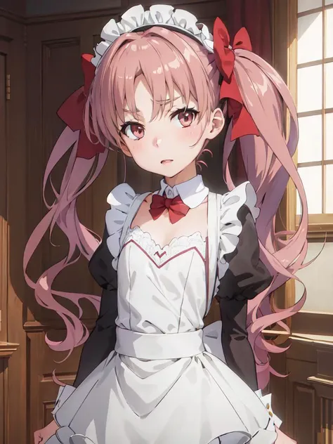 (best quality, masterpiece:1.2), ultra detailed, 1girl, flat chest,
maid,
<lora:ShiraiKuroko_v1:0.7>, shirai kuroko, twintails,