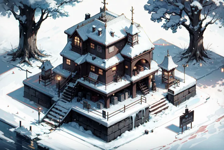 <lora:isometric:1>, isometric, scenery, no humans, building, outdoors, ((ice castle, trees, snow ,snow dust, winter)),
BREAK soft light, cinematic lighting, detailed(shadow),
BREAK <lora:add_detail:0.45>, extremely detailed, CG, finely detailed, (masterpiece, best quality):2.0,