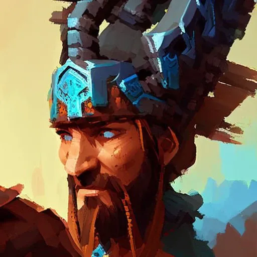 a close up colorful portrait photo of a native american viking barbarian warrior from world of warcraft path of exile fantasy soldier warrior by craig mullins 512SpeedPainter