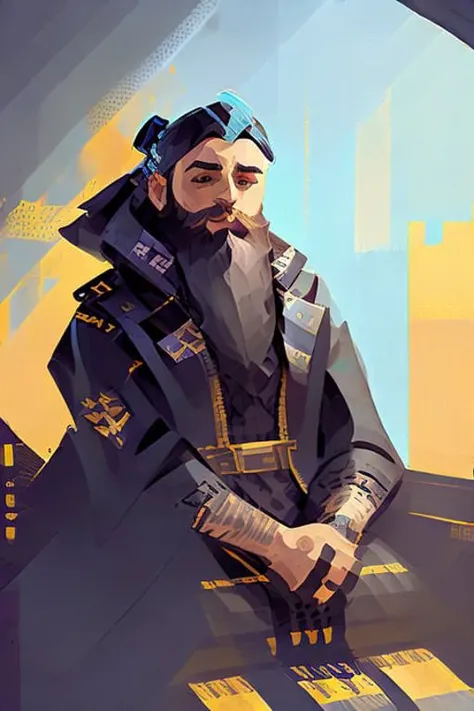man with beard (sitting in a car:1.2),  512speedpainter