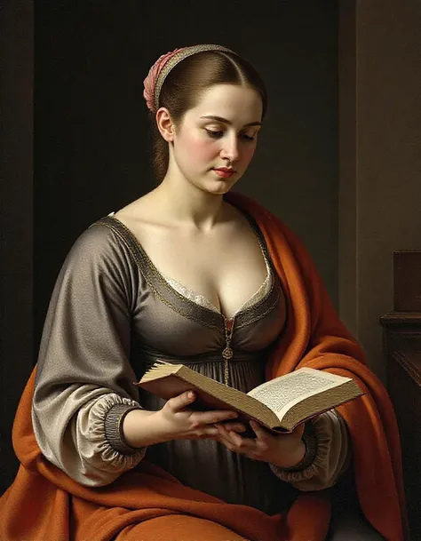 A Renaissance painting of a woman reading a book