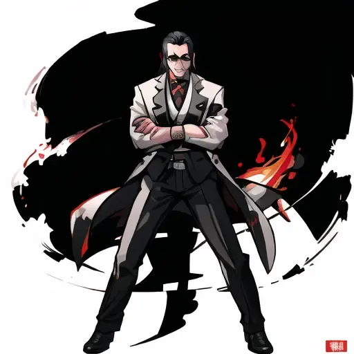 yakuza on fire, (masterpiece), best quality, best lighting, overexposed, wearing tuxedo