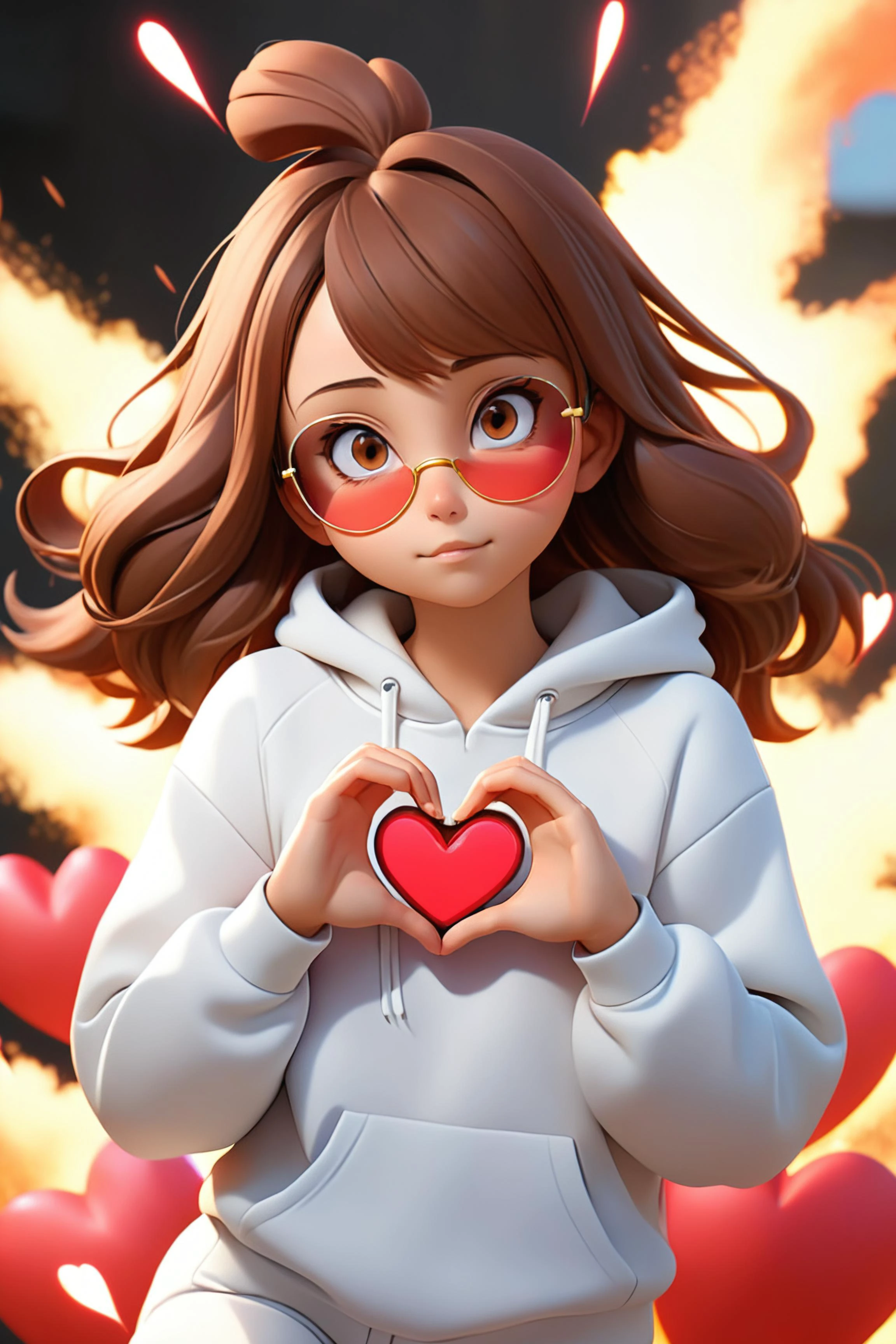(((adorable, cute, kawaii)), (((anime art of Ochaco Uraraka))),
(cute 19 years girl in an animal onesie standing behind an explosion with sunglasses and (heart shaped hands))
photo from 2022, buttons, dimples, black sweater, transparencies, joey king, unreal engine, cinematic, color grading, portrait photography, shot on 22mm lens, ultra-wide angle, depth of field, hyper-detailed, beautifully color-coded, insane details, intricate details, beautifully color graded, unreal engine, cinematic, color grading, editorial photography, photography, photoshoot, shot on 22mm lens, depth of field, dof, tilt blur, shutter speed 1/1000, f/22, white balance, 32k, super-resolution, megapixel, prophoto rgb, vr, lonely, good, halfrear lighting, backlight, natural lighting, massive, incandescent, optical fiber, moody lighting, cinematic lighting, studio lighting, soft lighting, volumetric, contre-jour, beautiful lighting, accent lighting, global illumination, screen space global illumination, ray tracing global illumination, optics, scattering, glowing, shadows, rough, shimmering, ray tracing reflections, lumen reflections, screen space reflections, diffraction grading, chromatic aberration, gb displacement, ray traced, ray tracing ambient occlusion, anti-aliasing, shaders, opengl-shaders, glsl-shaders, post processing, post-production, cel shading, tone mapping, cgi, vfx, sfx, insanely detailed
<lora:AwyHandHeartXL:1>