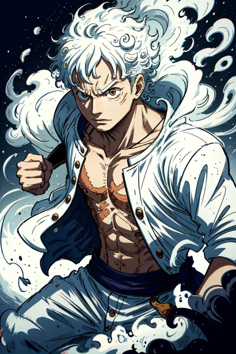 best quality, intricate details, masterpiece,
1boy, man, masculine, <lora:gear_fifth_offset:0.8> gear fifth, monkey d. luffy, one piece, white hair,