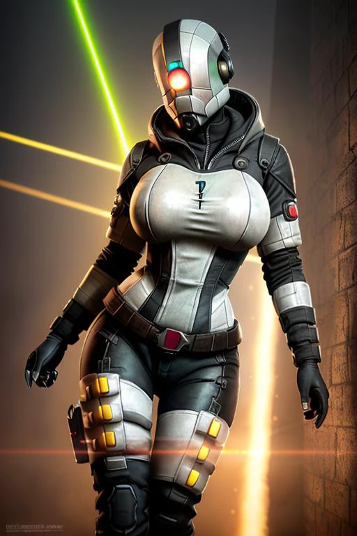 Image of a combine assassin, Classical , Dieselpunk , that is desperate, busty, wet, cowardly, Cuddling , green pink white, in a Volcano , oil painting, hard lighting, rays of light, lens flare, bounce lighting, detailed face, highest quality, masterpiece, <lora:combineAssassinHalf_v1:1> combine assassin.
